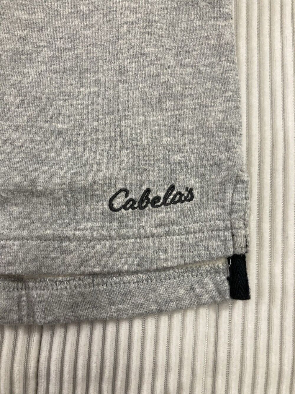 Cabelas Mens L Gray Black Henley Shirt Long Sleeve Heavy 2 Layer Casual Cotton - Picture 6 of 11